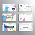 Set of business cards - vector template abstract background Royalty Free Stock Photo