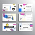 Set of business cards - vector template abstract background Royalty Free Stock Photo