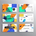 Set of business cards - vector template abstract tropical background Royalty Free Stock Photo