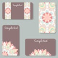 Set of business Cards. Vector vintage visiting card set. Floral Royalty Free Stock Photo