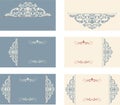 Set of business cards with victorian pattern