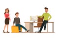 Set of business characters working in office. Vector illustration design No.9