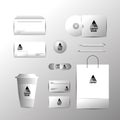 Set business company stationary template with documents Royalty Free Stock Photo