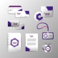 Set business company stationary template with documents Royalty Free Stock Photo