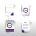 Set business company stationary template with documents Royalty Free Stock Photo