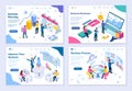 Set of Business concepts, 3d isometric design vector illustration