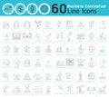 Set of business conceptual thin line icons collection. Royalty Free Stock Photo