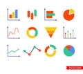 Set of business data related icons. Color type. Isolated vector sign symbol Royalty Free Stock Photo