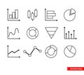 Set of business data related icons. Outline type.Isolated vector sign symbol Royalty Free Stock Photo