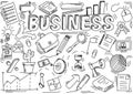 Set of business doodle pictures. Vector illustration