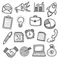 Set of business doodle vector illustrations Royalty Free Stock Photo