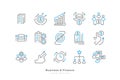 Set of Business and Finance Icons with Simple Line Style Royalty Free Stock Photo