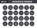 Set of Business and Finance web icons in line style. Money, dollar, infographic, banking. Vector illustration Royalty Free Stock Photo