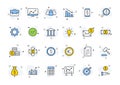 Set of 24 Business and Finance web icons in line style. Money, dollar, infographic, banking. Vector illustration Royalty Free Stock Photo