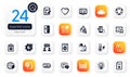 Set of Business flat icons. Infochart, Idea and Dryer machine elements for web application. For design. Vector