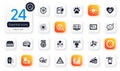 Set of Business flat icons. Sms, Loop and Job interview elements for web application. For design. Vector