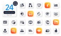 Set of Business flat icons. Wifi, Manual and Smile face elements for web application. For design. Vector