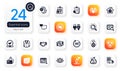 Set of Business flat icons. Winner reward, Stop talking and Employees handshake elements for web application. Vector