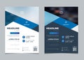 Set of business flyer template design vector, brochure, flyer layout with geometric blue gradient Royalty Free Stock Photo