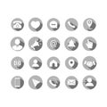 Set of business icons set modern button. Web, phone, mobile phone, mail on isolated background. Eps 10 vector Royalty Free Stock Photo