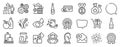 Set of Business icons, such as Best rank, Flights application, Speech bubble. Vector
