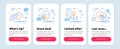 Set of Business icons, such as Business idea, Face verified, Cloud sync symbols. Euler diagram line icons. Vector