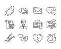 Set of Business icons, such as Businessman person, Employees messenger, Text message. Vector