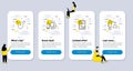 Set of Business icons, such as Checklist, Swipe up, Medical vaccination. Vector