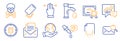 Set of Business icons, such as Chemical hazard, Mail correspondence, Chemistry pipette. Vector Royalty Free Stock Photo