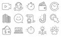 Set of Business icons, such as Click here, Smile face, Pet friendly. Vector