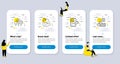 Set of Business icons, such as Discount tags, Like, Megaphone checklist. Vector