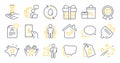 Set of Business icons, such as Dots message, Love award, Resume document symbols. Vector Royalty Free Stock Photo