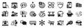 Set of Business icons, such as Fireworks, Full rotation, 360 degrees. Vector