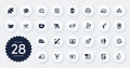 Set of Business icons, such as Free delivery, Water bottle and Inventory report flat icons. For website design. Vector