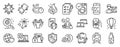 Set of Business icons, such as Hot offer, Friends world, Fireworks. Vector
