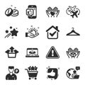 Set of Business icons, such as Mobile like, Medical tablet, Cloakroom symbols. Vector