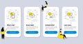 Set of Business icons, such as Open box, 360 degrees, Search file. Vector