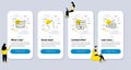 Set of Business icons, such as Pets care, Bitcoin atm, Photo location. Vector