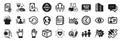 Set of Business icons, such as Receive money, Engineering, Web tutorials. Vector