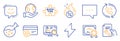 Set of Business icons, such as Repair document, Blog, Change card. Vector