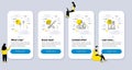 Set of Business icons, such as Swipe up, Hammer tool, Budget accounting. Vector