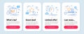 Set of Business icons, such as Toilet paper, Swipe up, Ranking star symbols. Faq line icons. Vector