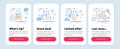 Set of Business icons, such as Business way, Chemical hazard, Chemistry lab symbols. Accounting line icons. Vector