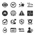 Set of Business icons, such as Web traffic, Puzzle, Dermatologically tested symbols. Vector Royalty Free Stock Photo