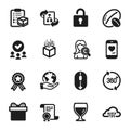 Set of Business icons, such as Wine glass, Technical algorithm, Quick tips. Vector