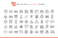 Set of 50 business icons, thin line style Royalty Free Stock Photo