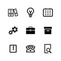 Set of office and business icons. Black and white vector illustration. Simple but perfect. Royalty Free Stock Photo