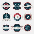 Set of business labels and ribbons in vintage style.