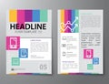 set of business magazine cover , flyer, brochure flat design templates