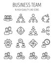 Set of business management icons in modern thin line style.